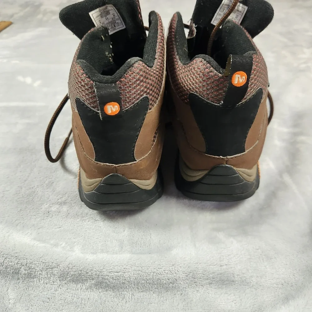 Merrell Men Moab 3 Dark Earth‎ Waterproof Hiking Shoes High Top Mens Size 9
